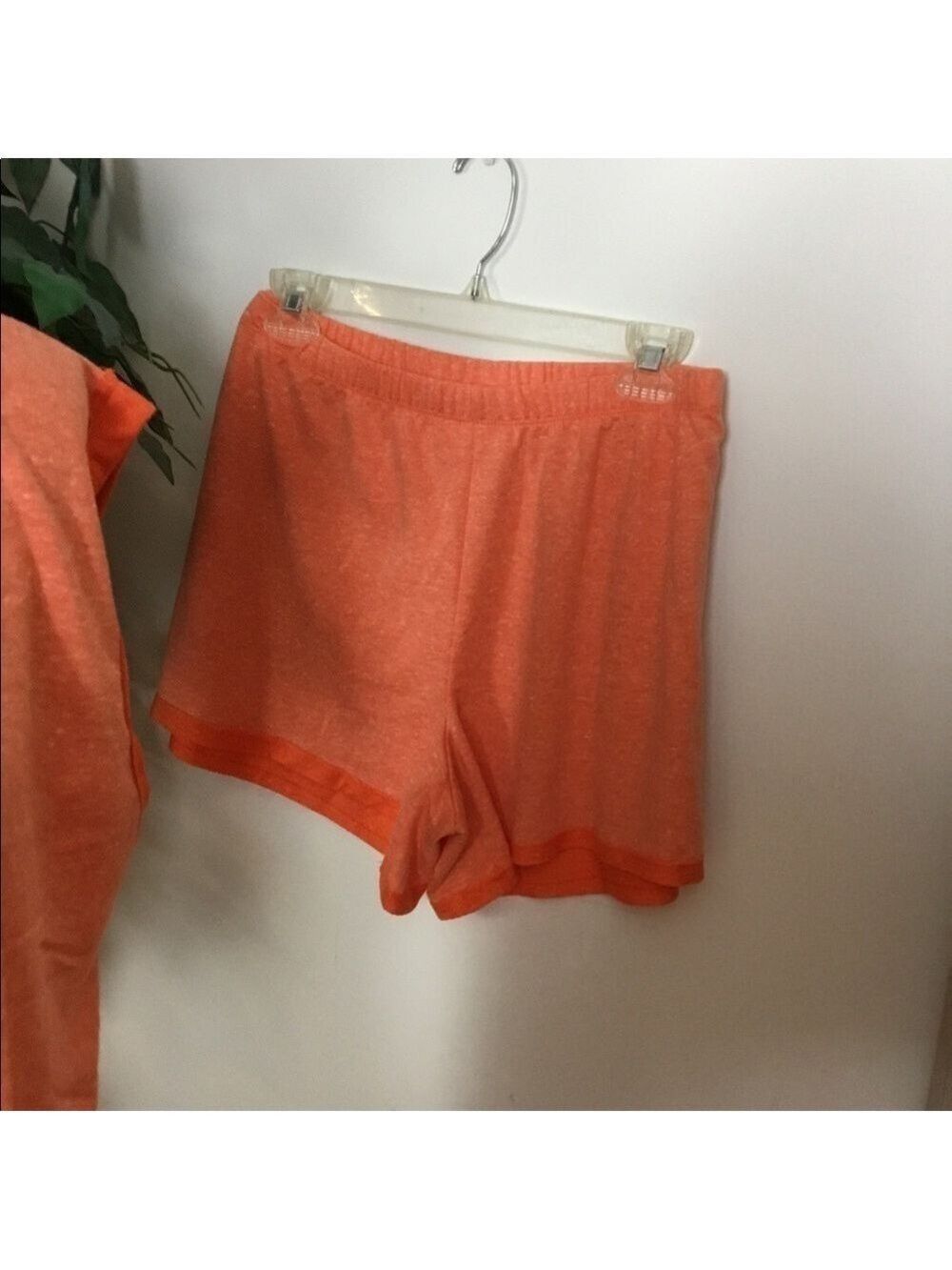 So French Terry sleeveless pajama top and short set XL color is coral - Picture 8 of 12